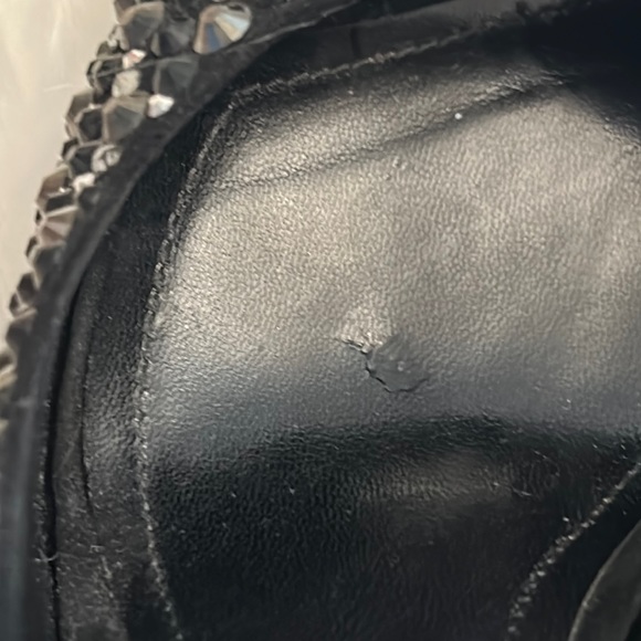 Francesco Sacco Beautiful Black studded Bling Platform sling back heels pumps - Picture 15 of 17